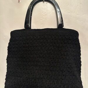 Crocheted Black Handbag